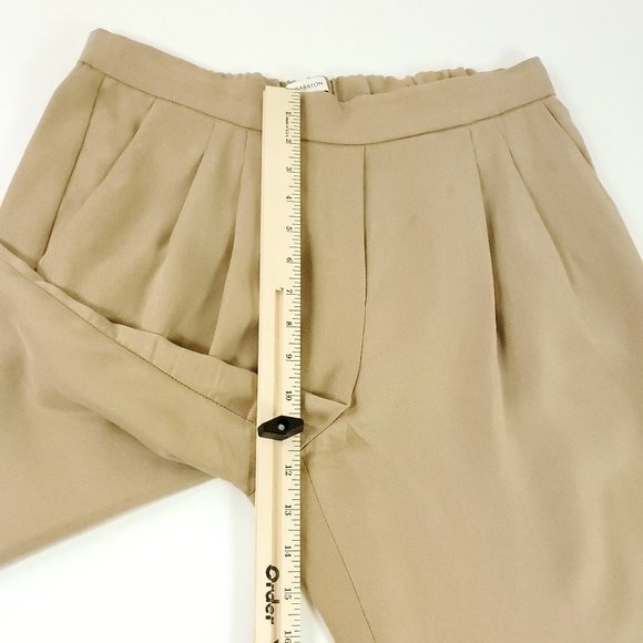 Aritzia Babaton Cohen Japanese Crepe Dress Pants Women's Size 10 Beige Khaki - Picture 13 of 14